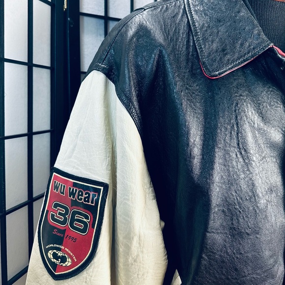 Wu-Wear USA Authentic Original Leather RARE Vintage 90s Jacket - Picture 5 of 14